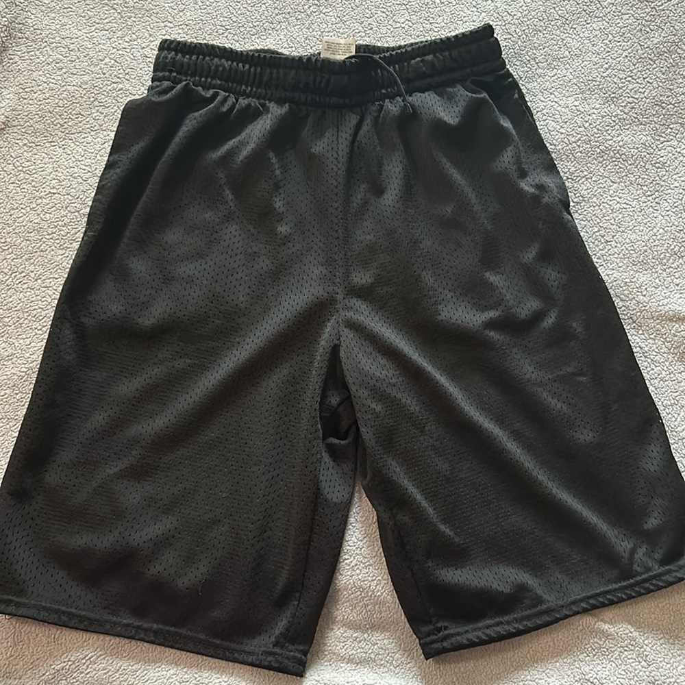 Boys black shorts, size says XL 14/16, but they’re probably closer to a Medium.